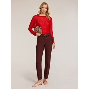 Motivi - Pantaloni regular con piega stirata - Marrone