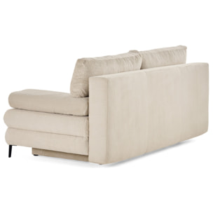 Elton - canapé 3 places convertible avec coffre en velours côtelé - Beige