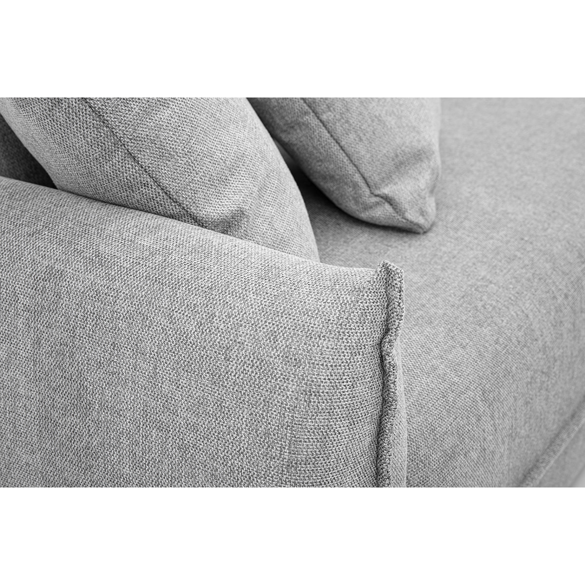 Canapé 3 places en tissu effet velours texturé gris PIO