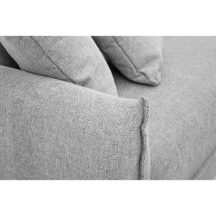 Canapé 3 places en tissu effet velours texturé gris PIO