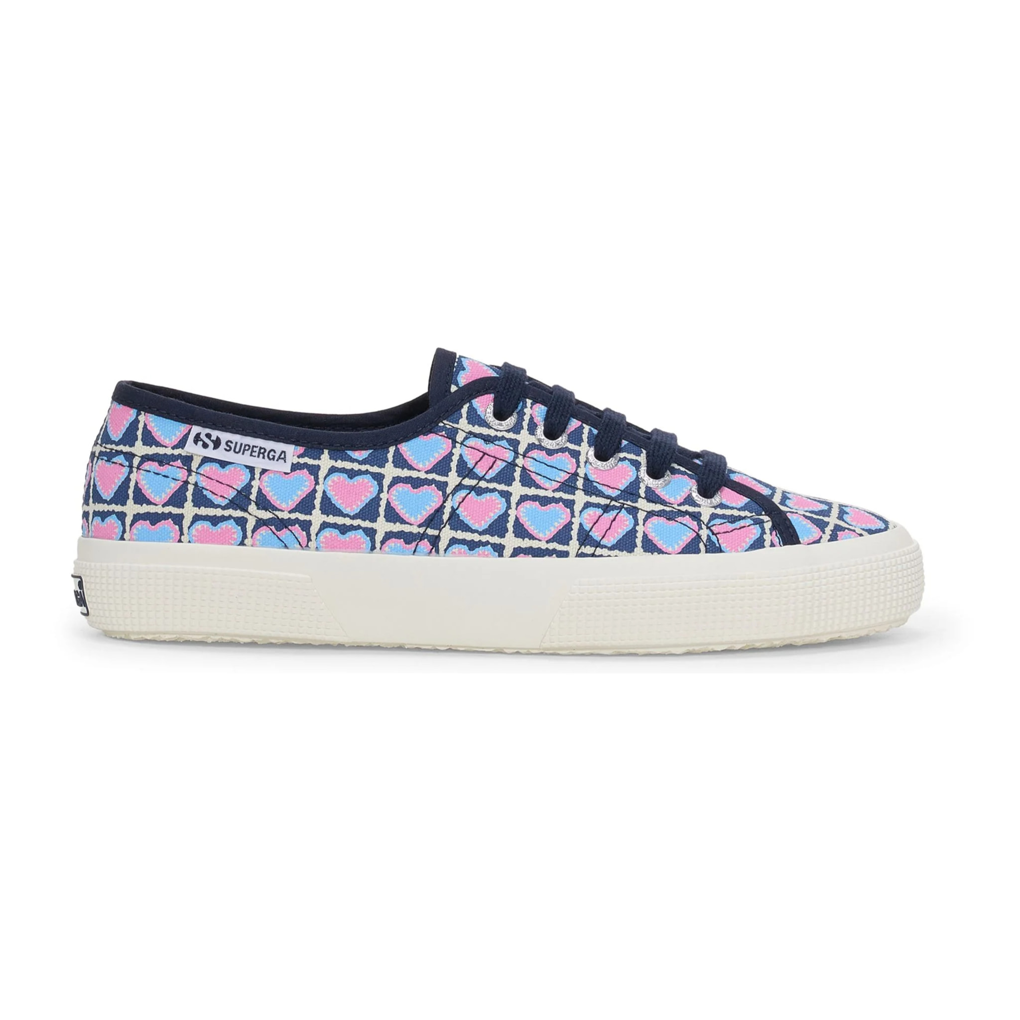 Superga - Donna Blu - 3750 Heart Crochet Print Leggera
