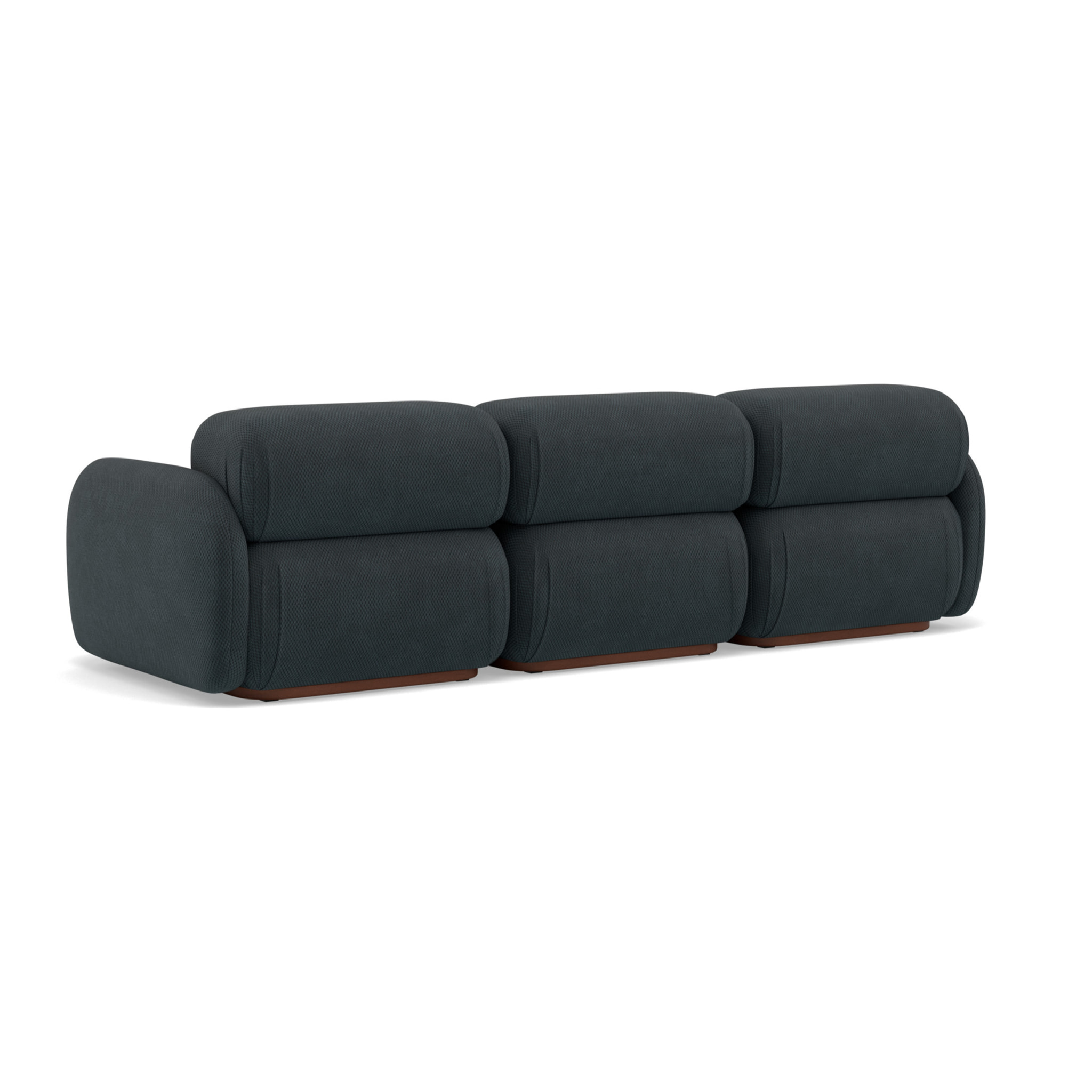 Penelope - canapé droit modulable 3 places en velours texturé - Noir
