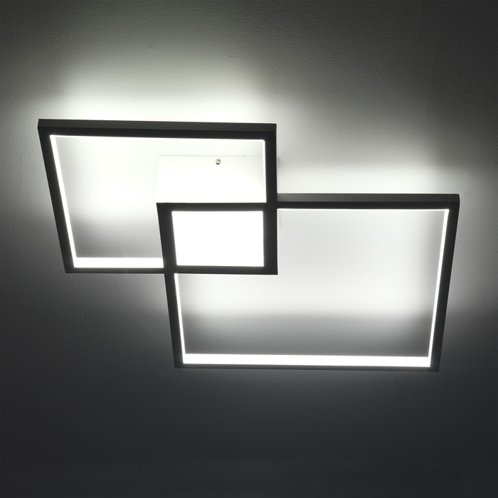 Plafonnier Tomasucci SQUARE, en acier et métal, blanc