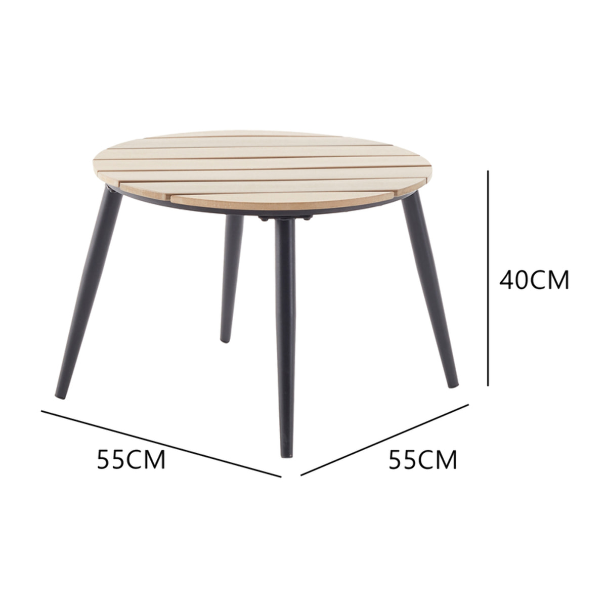 Salon de jardin scandinave 5 places en résine effet rotin et noir REESE