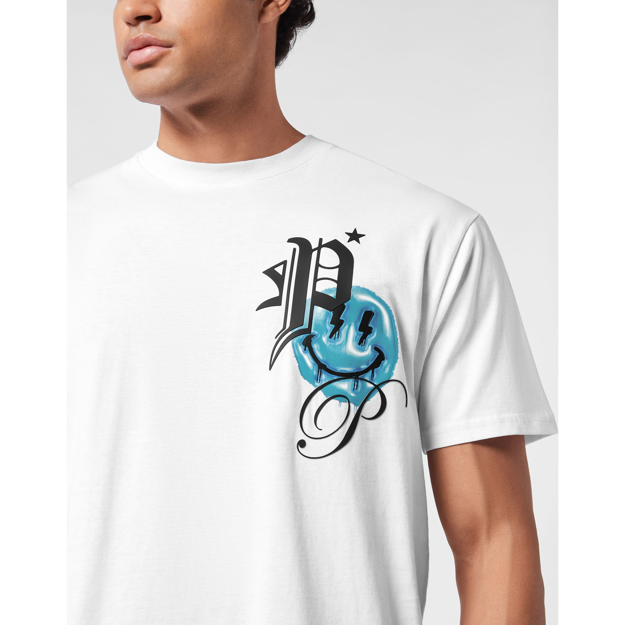 PHILIPP PLEIN Camiseta de cuello redondo y manga corta SMILE