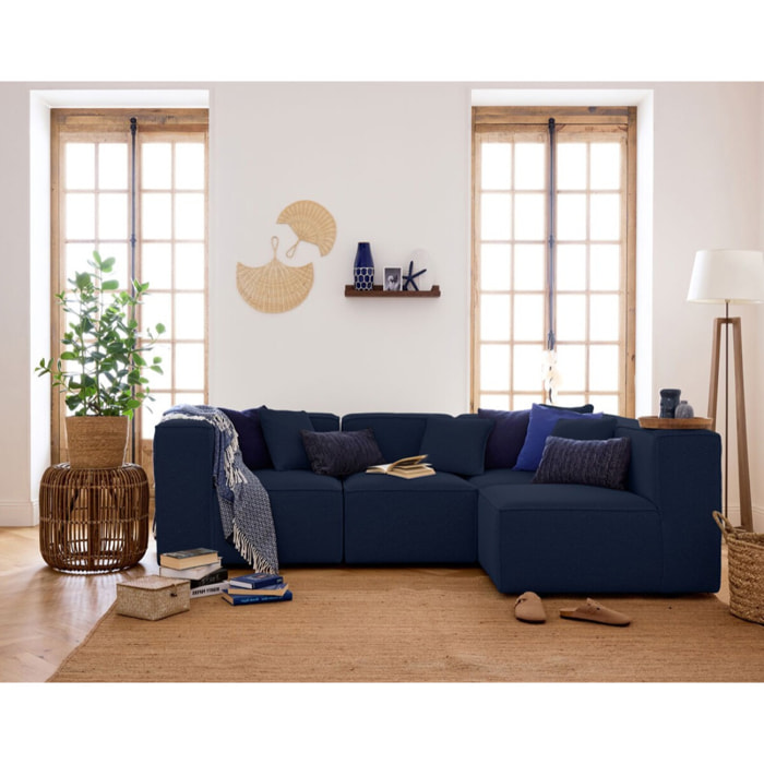 Arty - module d'assise sans accoudoirs - en tissu mailles 3D - Bleu