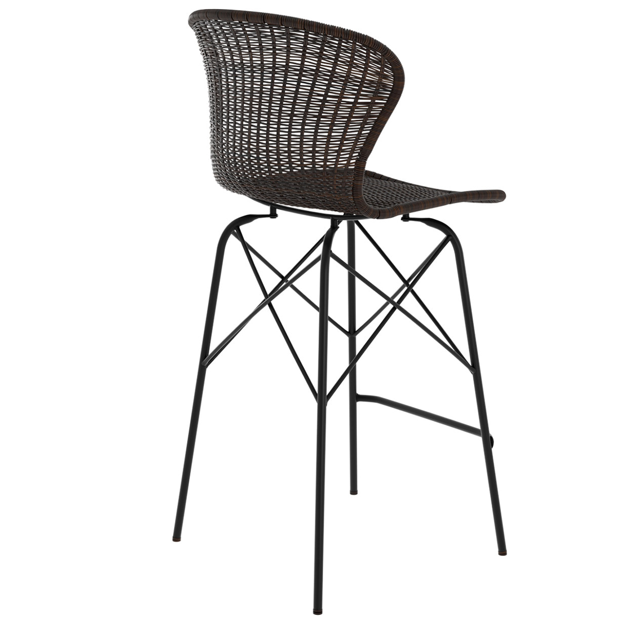 Lot de 2 chaises pour îlot central 63 cm en résine tressée marron - Palma