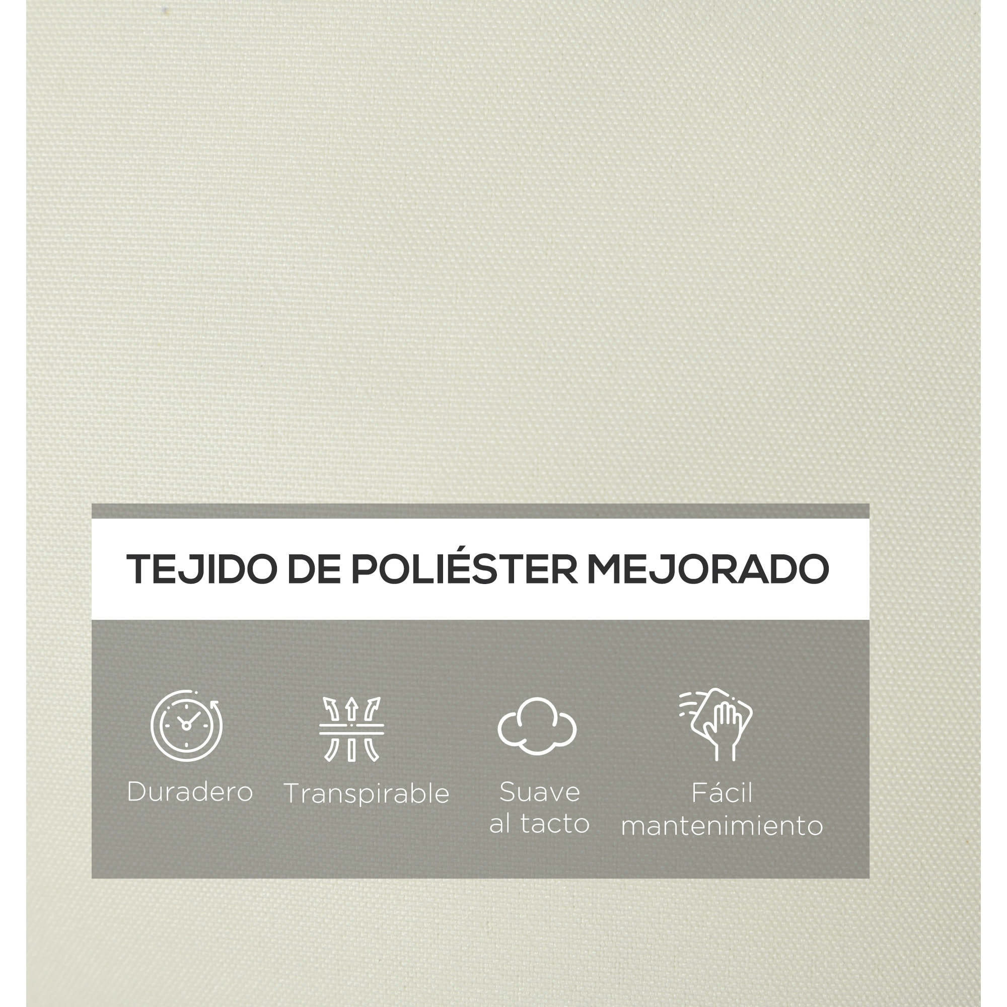 Cojín para Tumbona de 1 Plaza 200x60x13 cm Cojín Rectangular de Algodón para Tumbonas Cojín de Asiento y Respaldo Cómodo para Jardín Terraza Balcón Crema