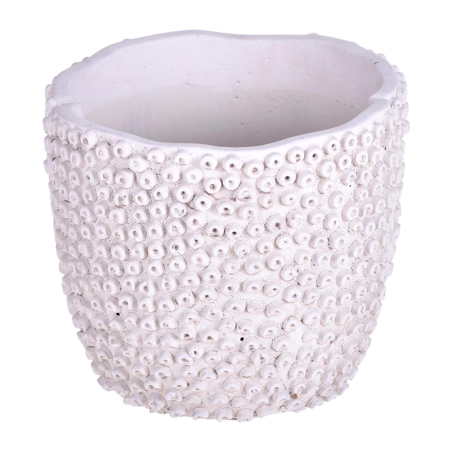 Vaso Cachepot In Cemento A Pois. Larghezza 13,5 Cm - Pezzi 4 - 13,5X11X13,5cm - Colore: Incolore - Bianchi Dino - Ceramica