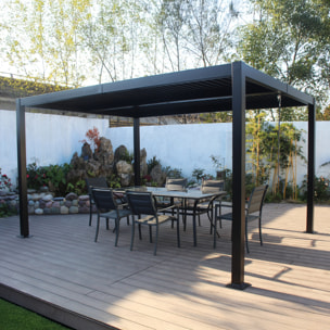 Pergola bioclimatique 4x3m structure en aluminium noir