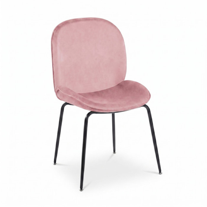 Sedia Imbottita in Effetto Velluto con Gambe in Acciaio, Design Moderno ed Elegante per Sala da Pranzo, Cucina, Soggiorno, Studio e Ufficio