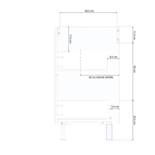 Mueble de baño con espejo Sense 2 cajones Roble Alaska