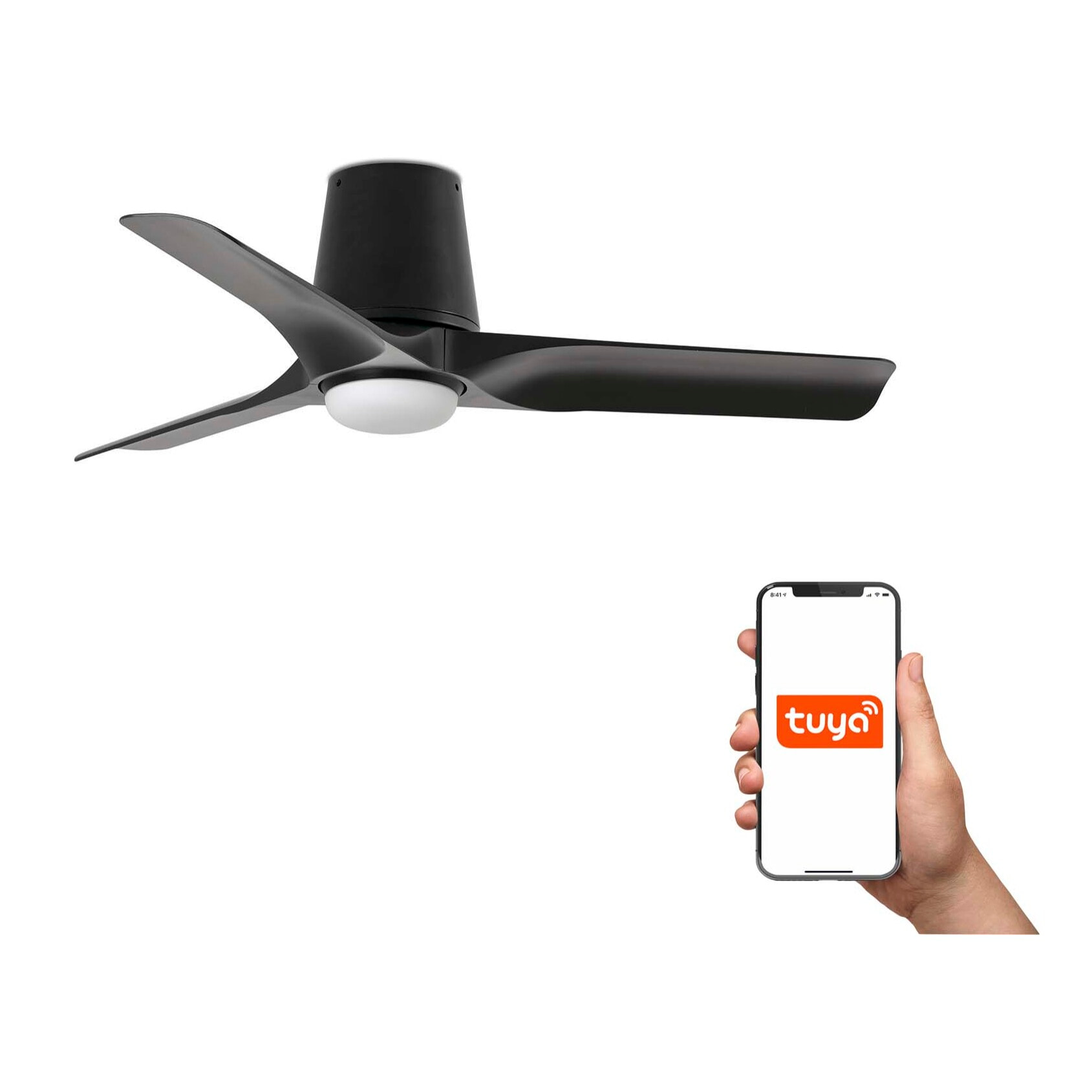 HEY TUB LED S Ventilatore a soffitto  nero TUYA