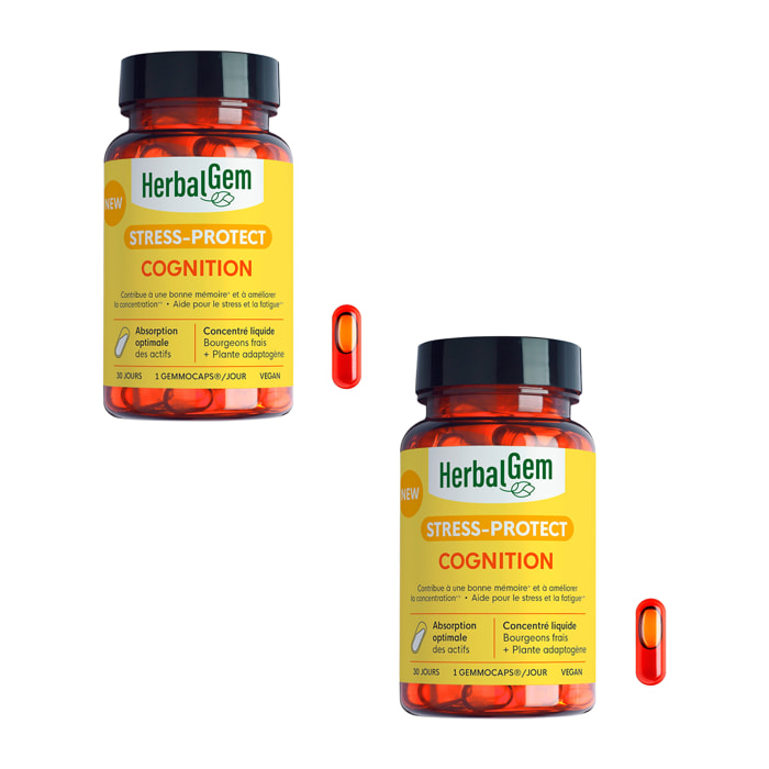 Herbalgem- Pack de 2 Cognition Bio – Concentration & Mémoire - 30 GELULES