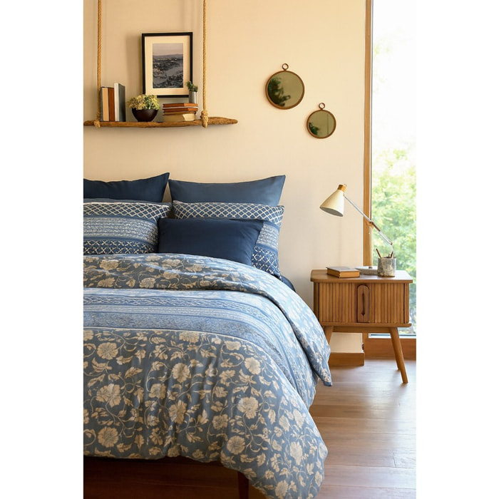 Parure Housse De Couette 3pcs avec Taies oreiller 100% coton Bio 57fils Debby