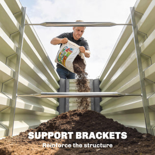 Carré potager de jardin rectangulaire dim. 240L x 120l x 30H cm tôle d'acier ondulée gris métal