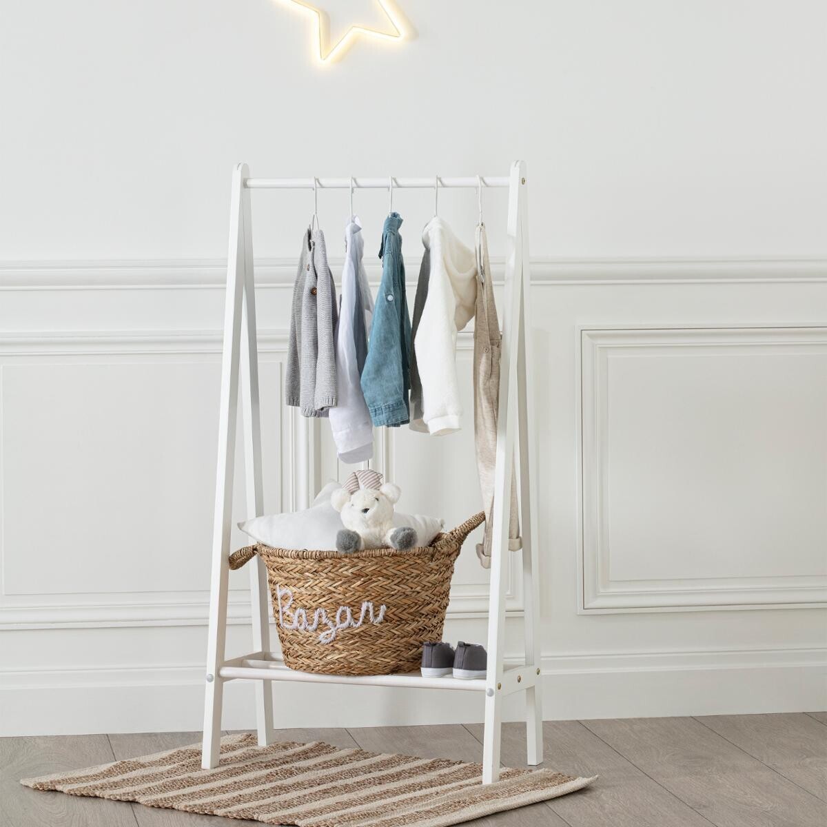 Portant à vêtements enfant blanc 58x115cm
