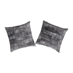 2 Fundas de almohada KINIAR 65x65 cm gris oscuro - 100% algodón -