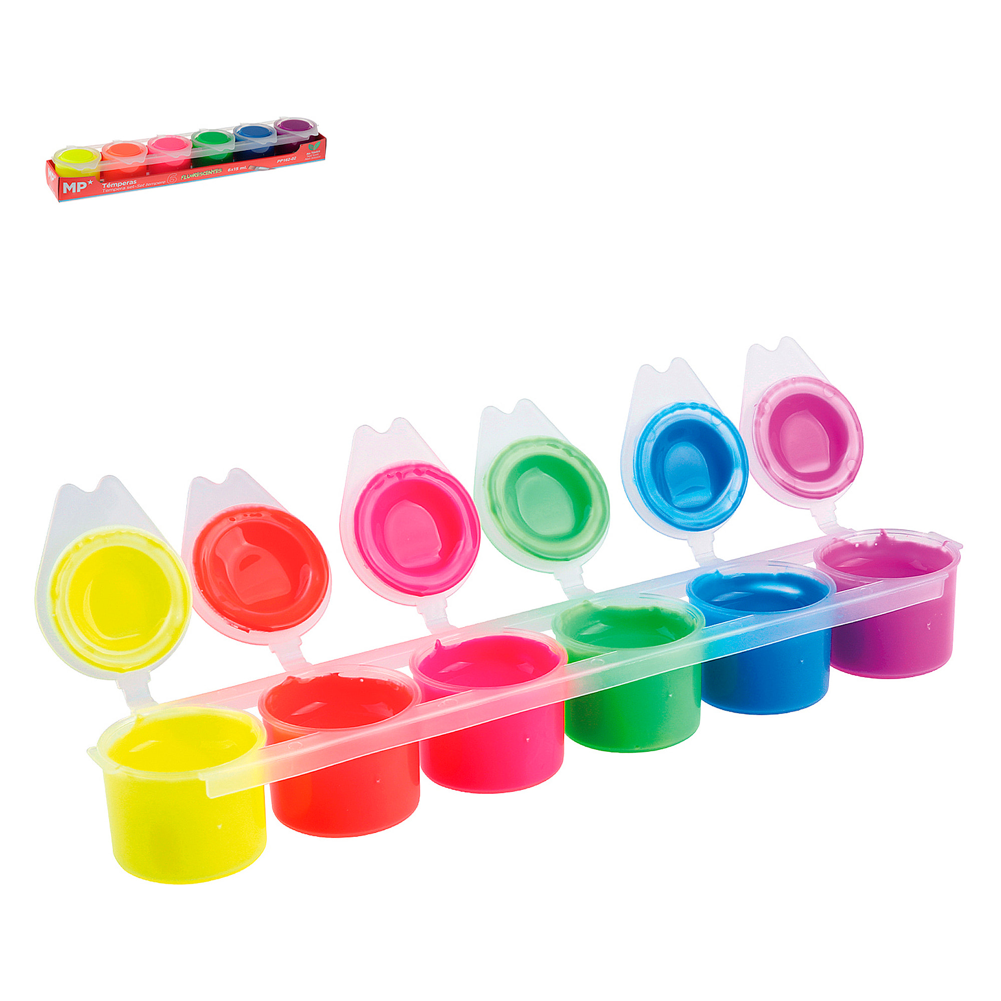 TÉMPERA 6 COLORES FLUORESCENTE 15ml
