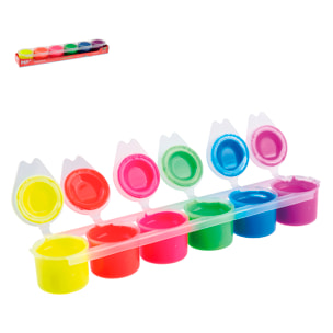 TÉMPERA 6 COLORES FLUORESCENTE 15ml