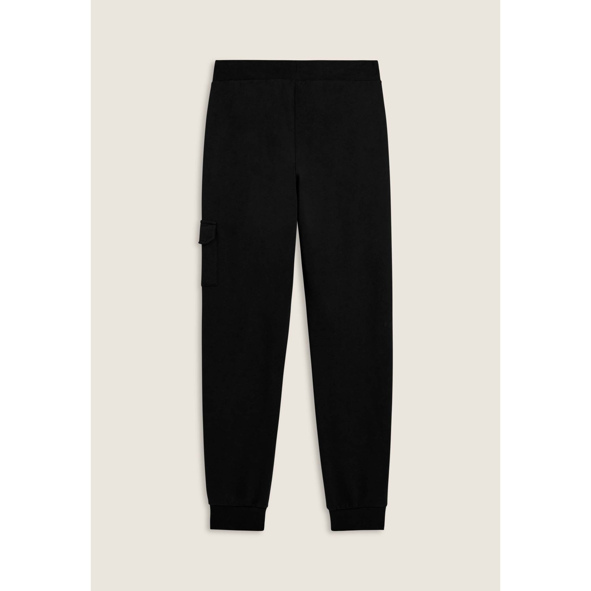 Pantaloni in felpa con tasca cargo e fondo a polsino