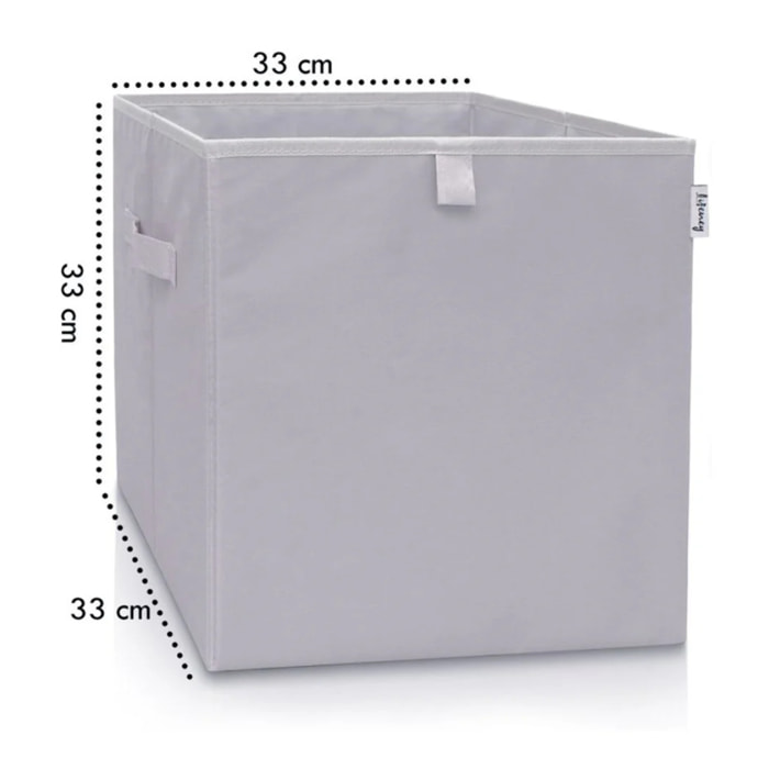 Boîte de rangement coloris gris clair, compatible avec l'étagère IKEA KALLAX Lifeney