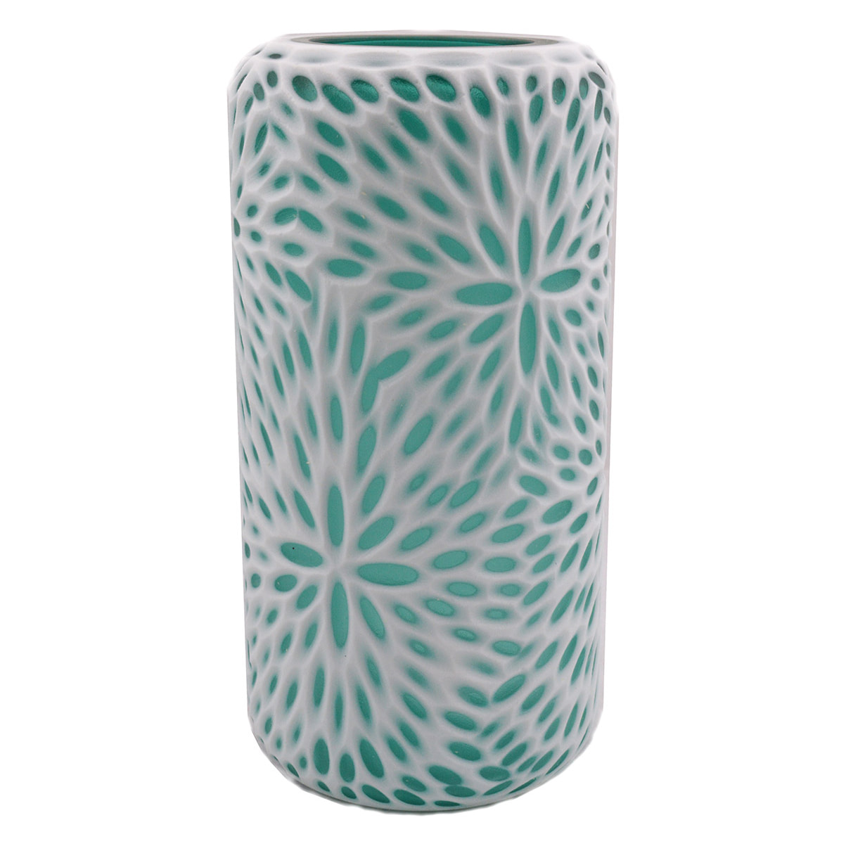 Vaso Vetro Sfaccettato. Altezza 24,5 Cm - Pezzi 1 - 12X24,5X12cm - Colore: Bianco - Bianchi Dino - Decori Casa E Complementi