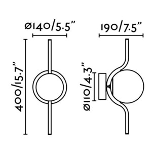LE VITA Lampada da parete oro