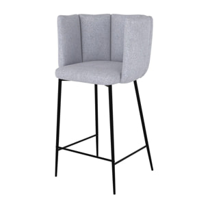 Lot de 2 chaises pour îlot central 67 cm en tissu gris clair - Rosy