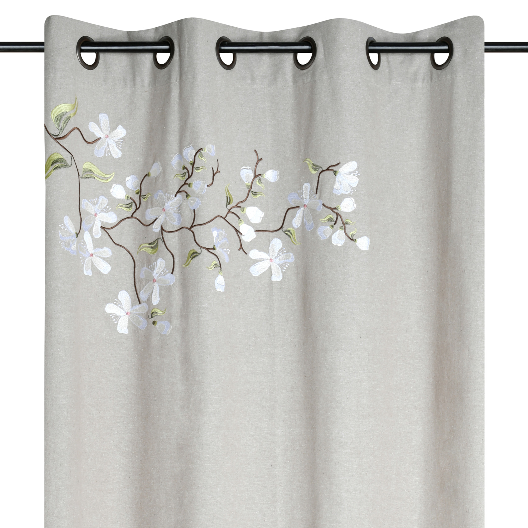 Rideau imprimé floral arbre printanier - Naturel