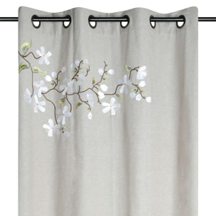 Rideau imprimé floral arbre printanier - Naturel