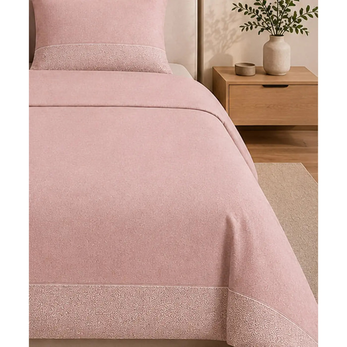 Parure Copripiumino Class Rosa in Cotone 100% Made in Italy, Stampa Digitale HD