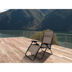 Fauteuil de jardin relax zéro gravité "Sintra" - Taupe