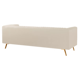 Canapé 3 places en velours beige - Gatsby