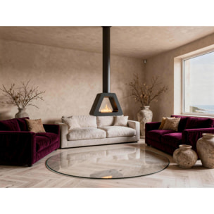 Chimenea de etanol de techo triangular en acero SYKE PYRAMID PURLINE