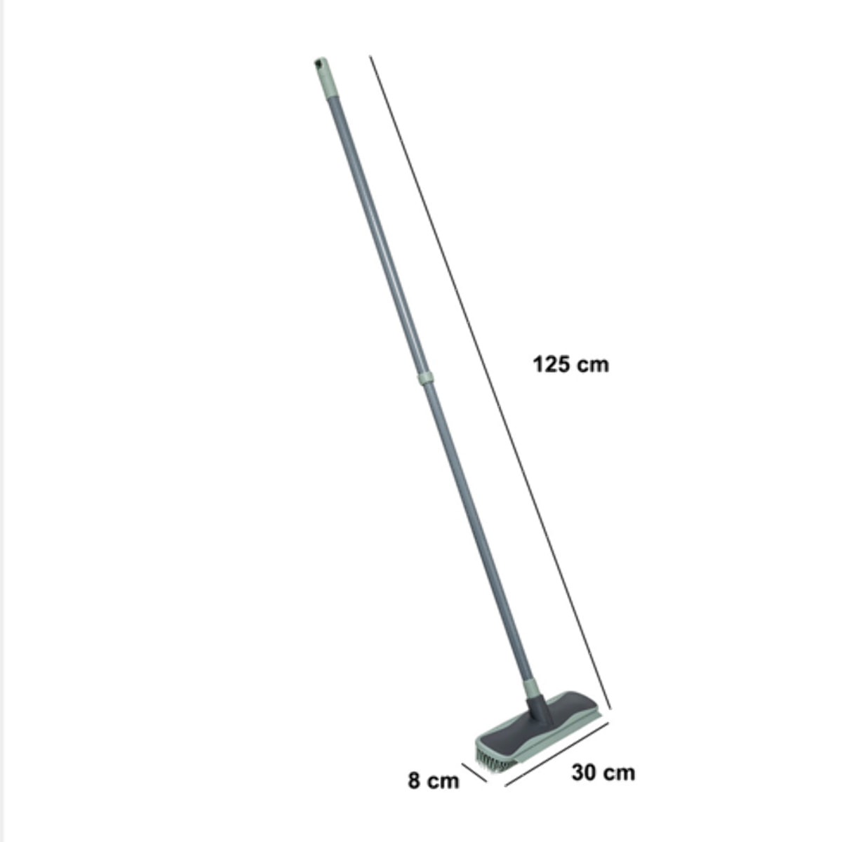 Balai antichoc télescopique en caoutchouc gris H125cm