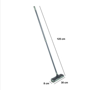 Balai antichoc télescopique en caoutchouc gris H125cm