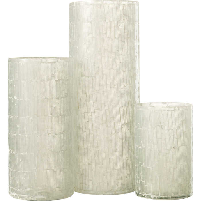 J-Line vase Mosaïque - verre - gris clair - large - 43 cm de hauteur