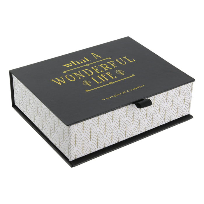 BOUGIE PARFUMEE X6 COFFRET NOIR HOME DECO ART