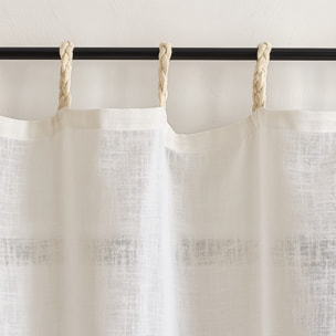 Voilage polylin à pattes tressées - Blanc