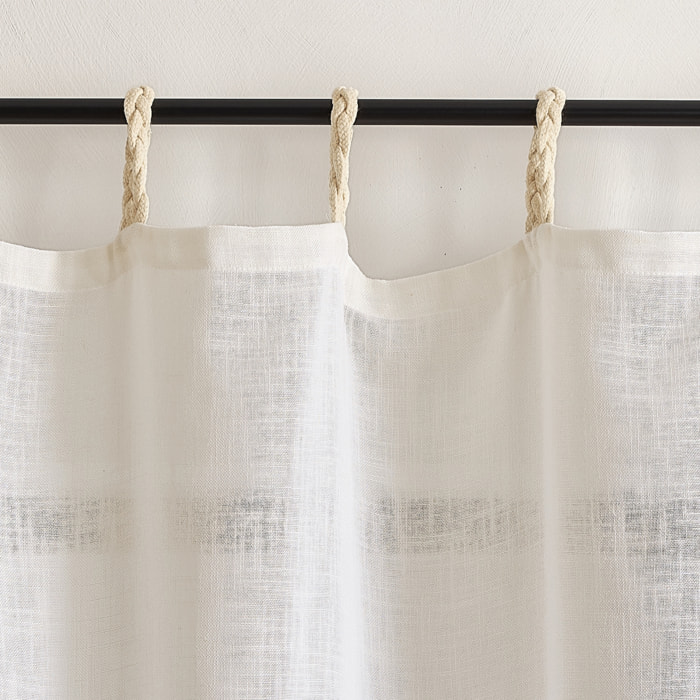 Voilage polylin à pattes tressées - Blanc