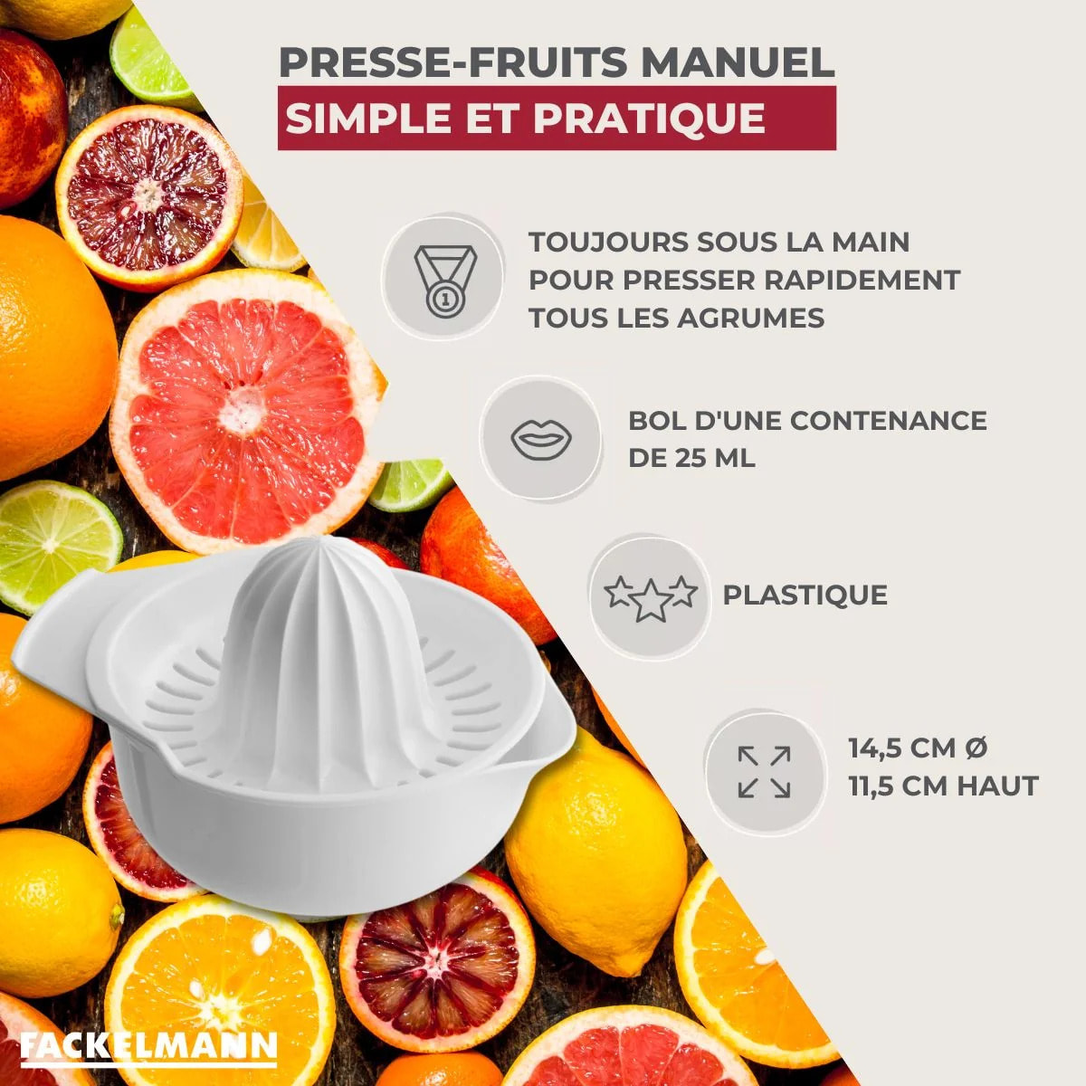 Presse-agrume manuel Fackelmann Colors Edition