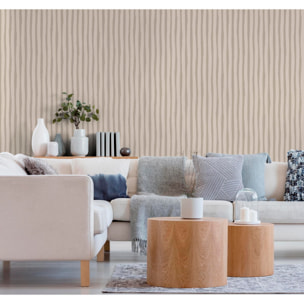 Papel pintado CERAMIKO, Espiga rayas marrón 53x1000 cm