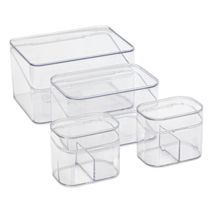 Organiseur de tiroir 4 pièces transparent