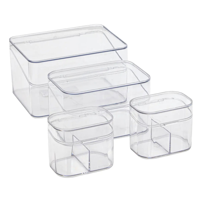 Organiseur de tiroir 4 pièces transparent
