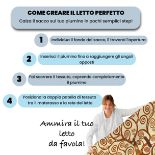 PARURE COPRIPIUMINO SOGNI D'AUTORE, Stampa Digitale, 100% Cotone, Made in Italy - 48