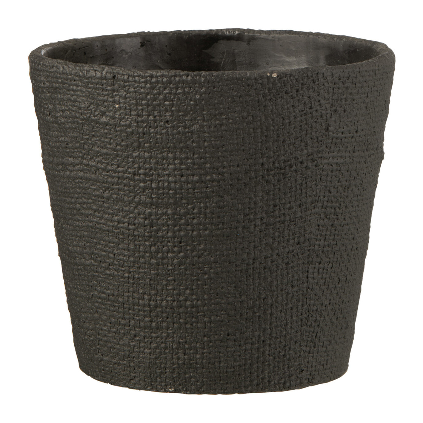 J-Line cache-pot Bar - ciment - noir - large - Ø 19 cm