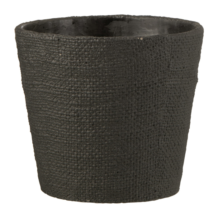 J-Line cache-pot Bar - ciment - noir - large - Ø 19 cm