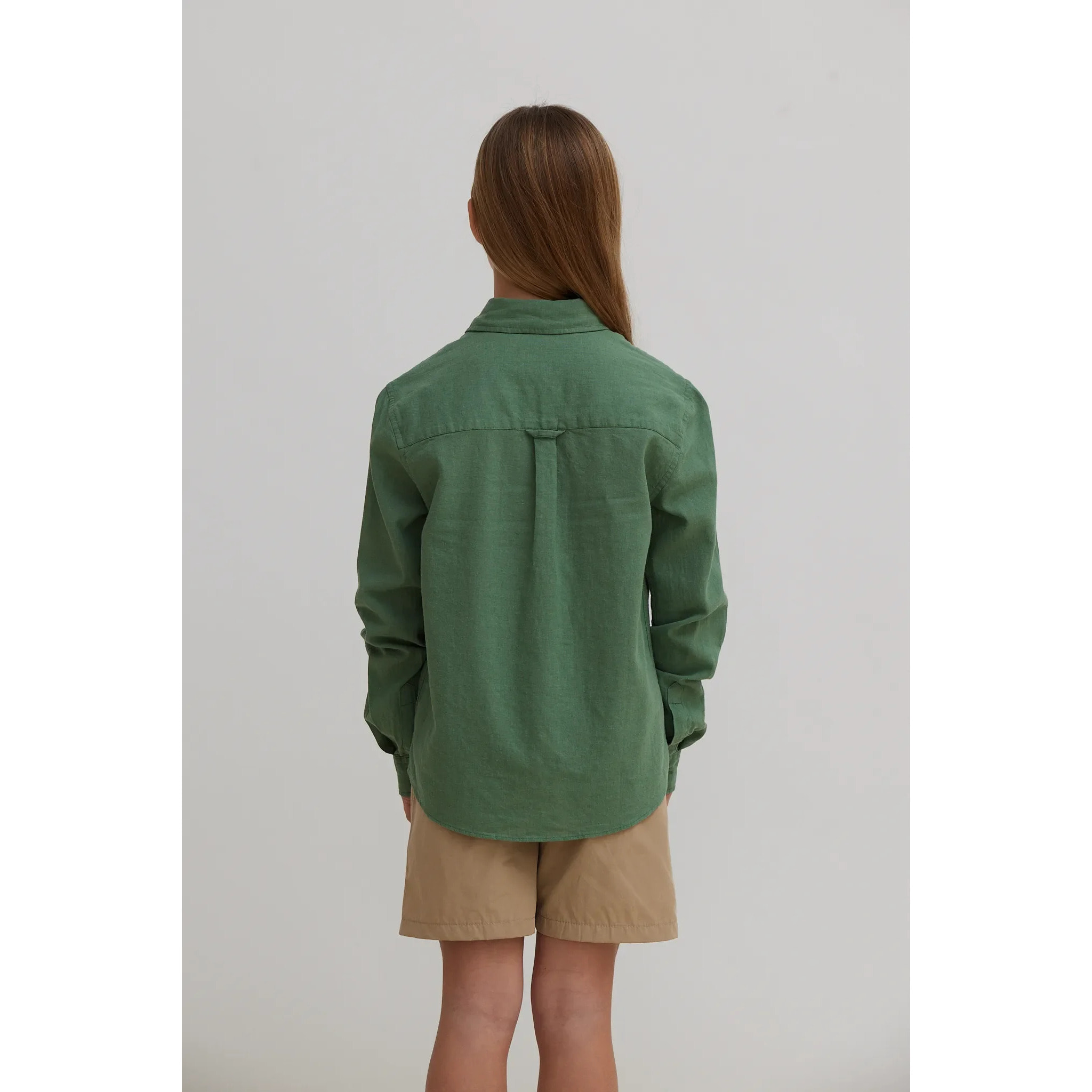 CAMISA KIDS DE LINO PINE GREEN