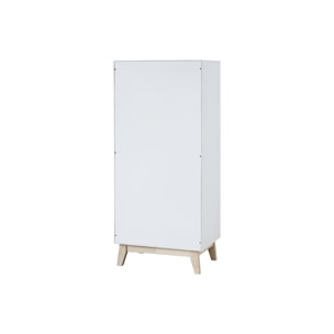 Meuble de rangement haut blanc et bois clair 3 portes L60 cm LEENA